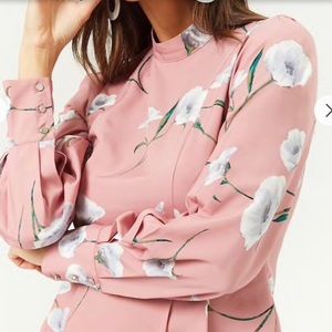 Satin Floral Pleated Top